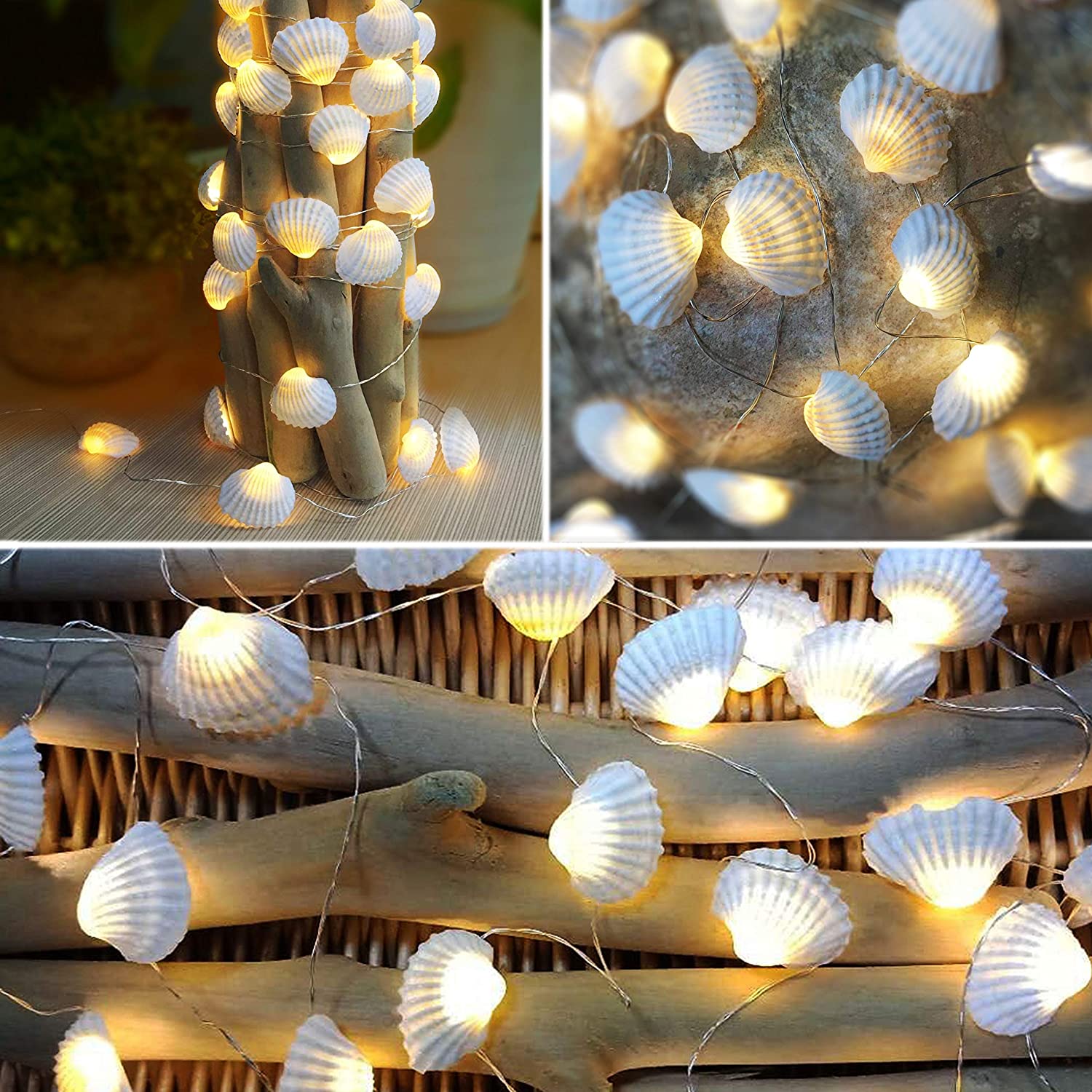 Cute String Lights For You-Natural Seashell. Conch. Honeybee. Pineapple.Flamingo