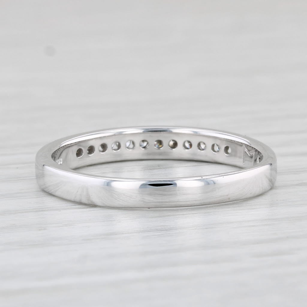 0.18ctw Diamond Wedding Band 10k White Gold Size 10.25 Stackable Ring