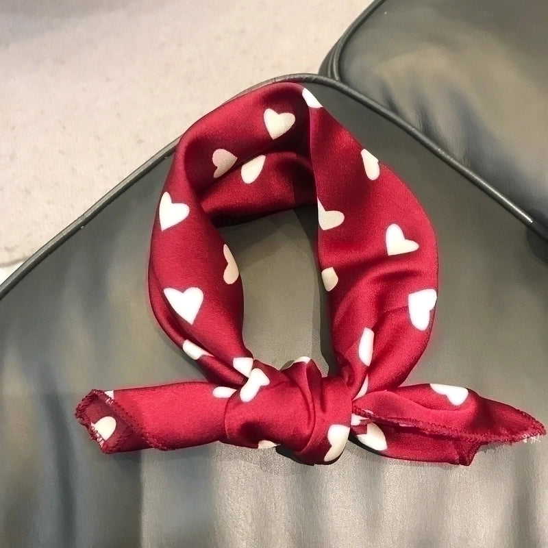 Women's Minimalist Color Block Polyester Silk Scarf