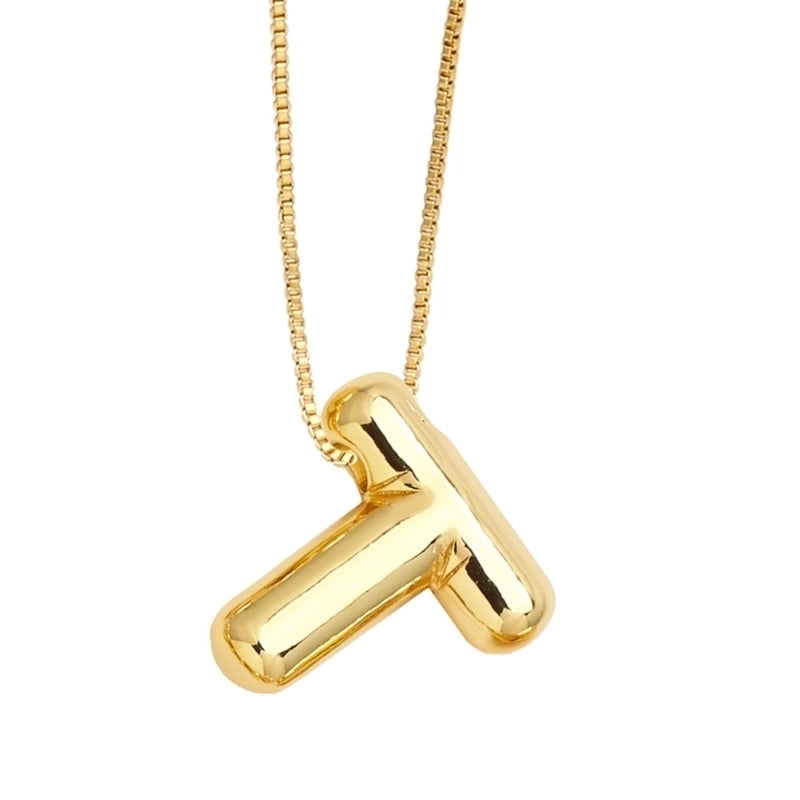 Minimalist Letter Copper Plating Pendant Necklace
