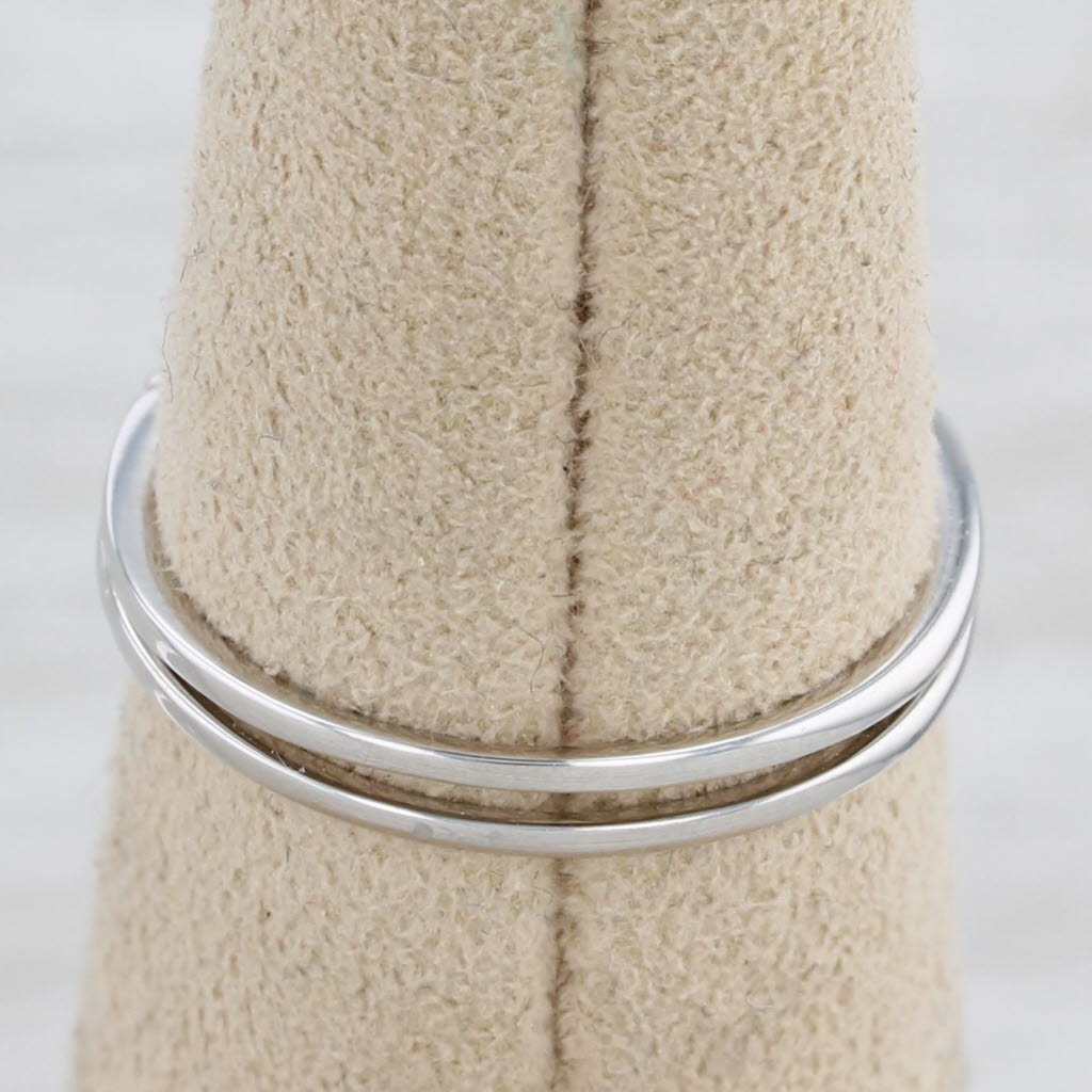 0.12ctw Diamond Contoured Wedding Bands Jackets 14k White Gold Size 7 Stackable
