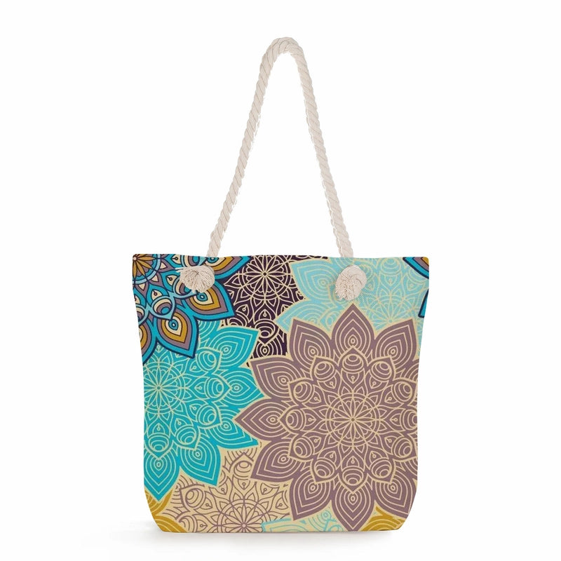 Geometric Printing Tote Bag Student Book Storage Shoulder Bag Large Capacity Handbag