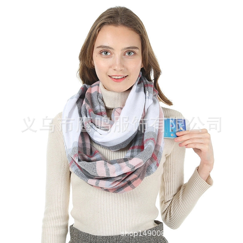 Women's Classic Style Color Block Imitation Cashmere Scarf