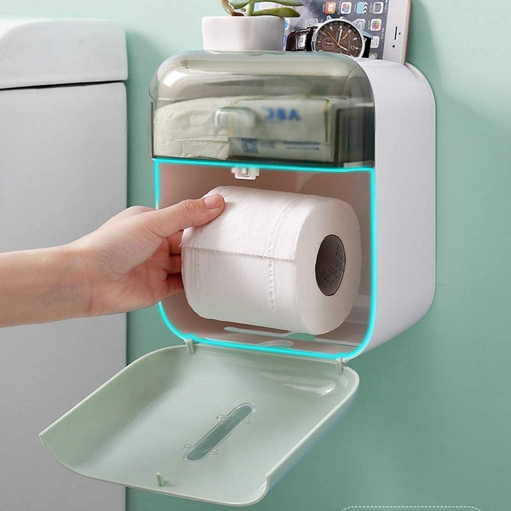 Multipurpose Toilet Paper Holder With Phone Shelf And Drawer Storage For Bathroom Or Kitchen