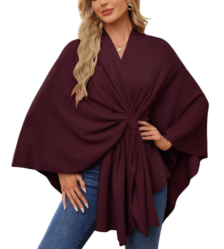 🎁 49% OFF-Elegant Shawl Wraps Soft Open Front Poncho Sweater