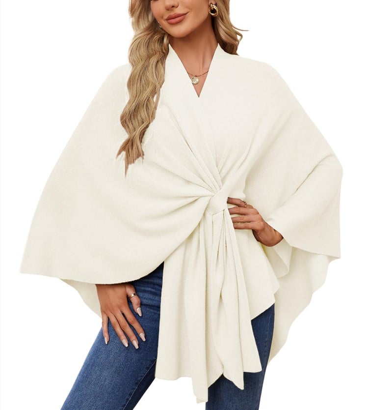 🎁 49% OFF-Elegant Shawl Wraps Soft Open Front Poncho Sweater