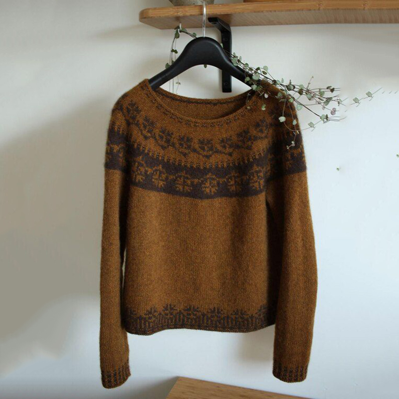 Vintage Voloshka Icelandic Knit Jacquard Warmth Crew Neck Sweater Unisex