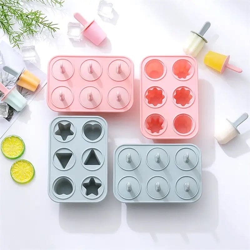 6 HOLES SUMMER ICE-CREAM MAKER POPSICLE MOLD