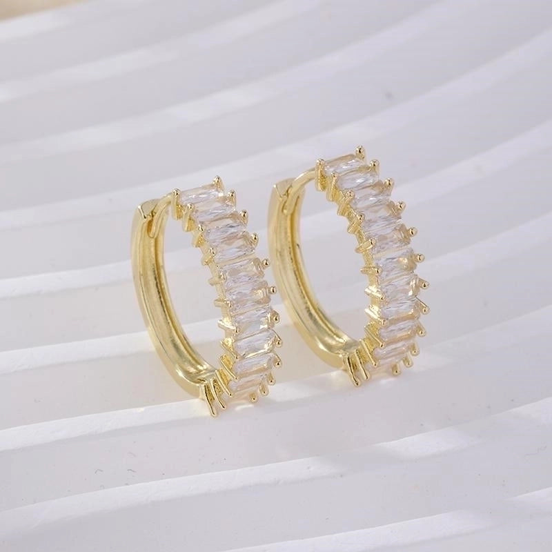 1 Pair IG Style Retro Minimalist Geometric Round Plating Inlay Copper Zircon K Gold Plated Ear Studs