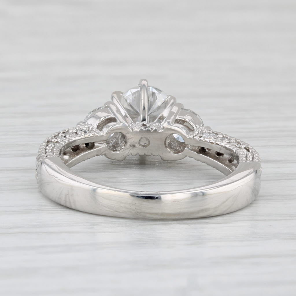 1.38ctw Round Diamond Engagement Ring 14k White Gold Size 5.5 3-Stone