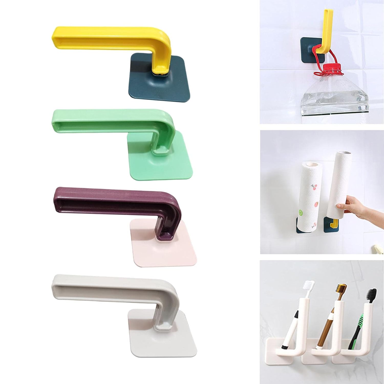 (Pack Of 2) Multifunctional Hooks Hanger Towel Hanger Without Drilling For Bathroom Home Kitchen