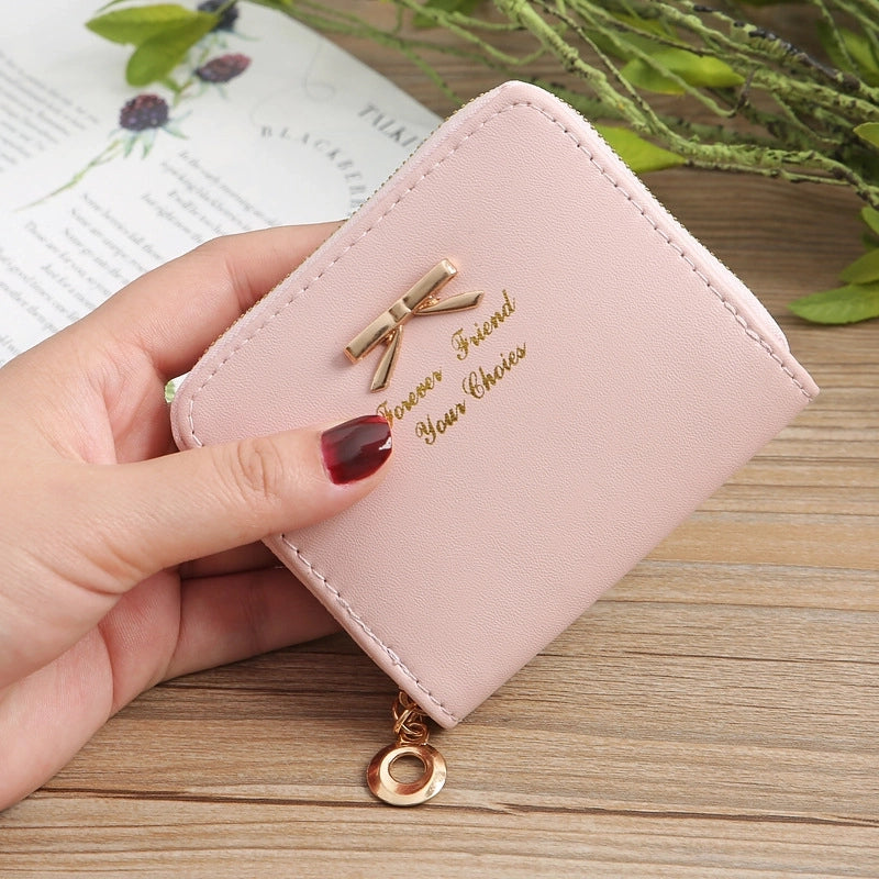 Korean Bow Coin Purse Wallet Candy Color Coin Bag