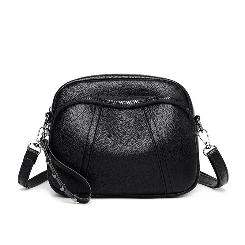 Women's Mini Pu Leather Solid Color Basic Square Zipper Crossbody Bag