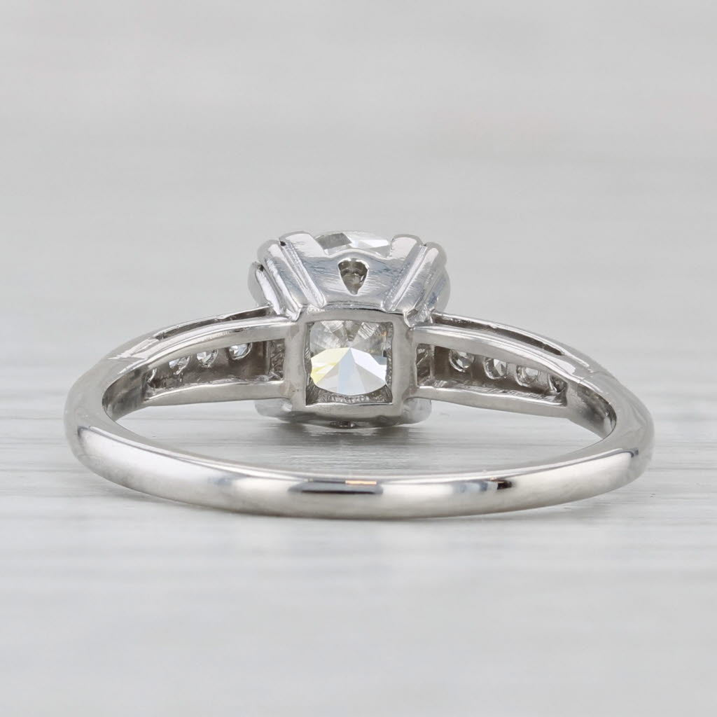 Vintage 1.21ctw Round Diamond Engagement Ring Platinum Size 7 GIA VS1 H