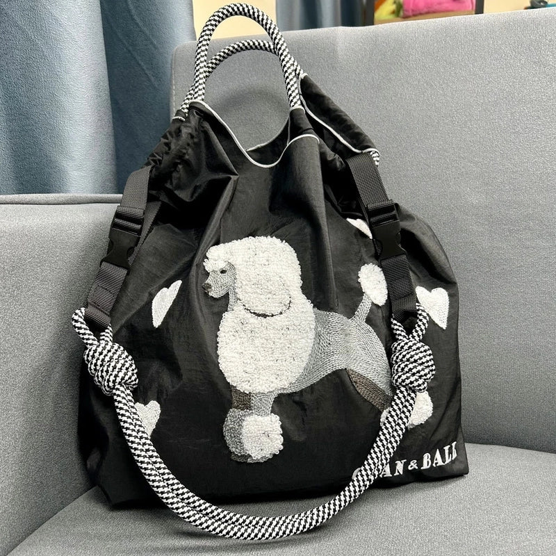 Women's Large Nylon Animal Vintage Style Classic Style Square String Handbag
