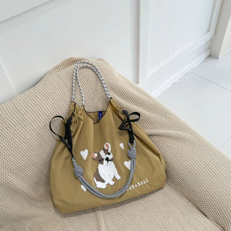 Women's Large Nylon Animal Vintage Style Classic Style Square String Handbag