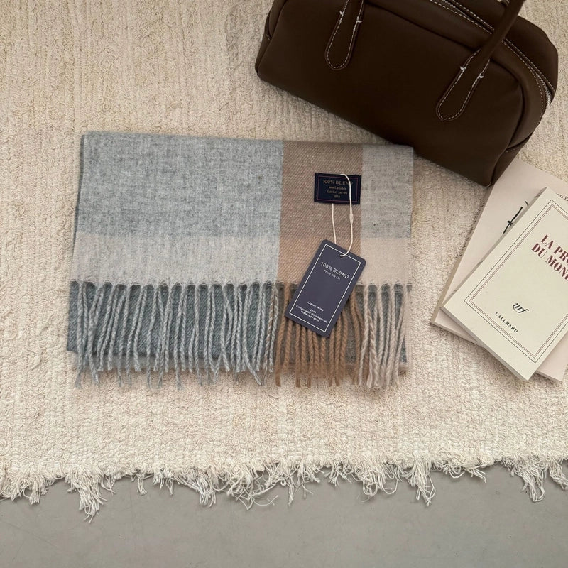 Unisex Minimalist Lattice Imitation Cashmere Scarf