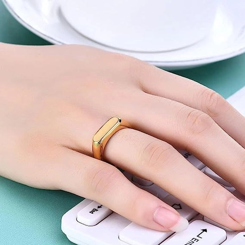 Hip-Hop Retro Solid Color Titanium Steel Plating Rings