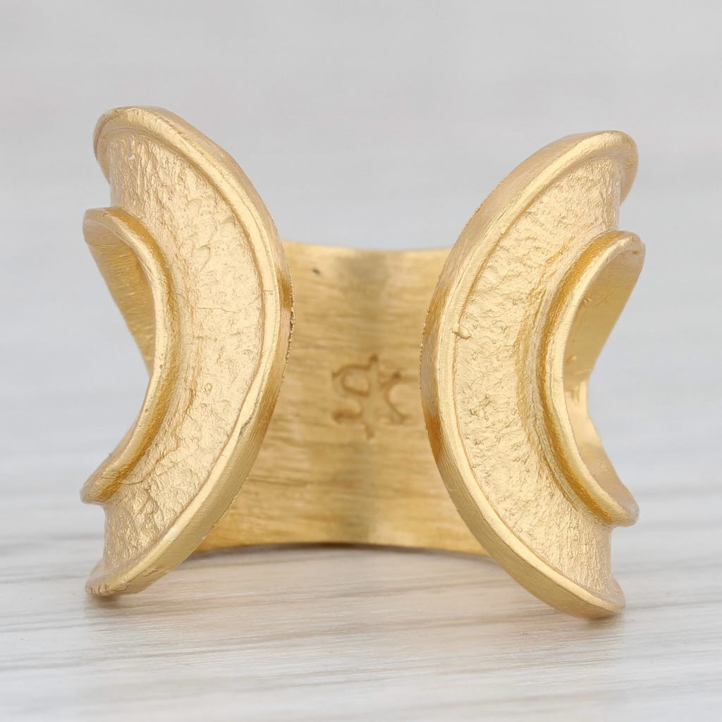 New Stephanie Kantis Statement Cuff Ring Adjustable Size 7 Gold Plated
