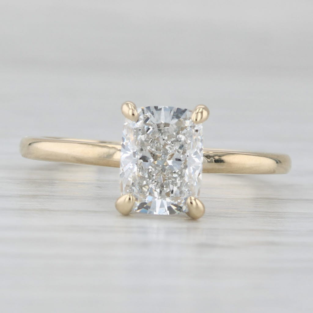 New 1.5ct Lab Grown Diamond Solitaire Ring 14k Yellow Gold Size 7 GIA