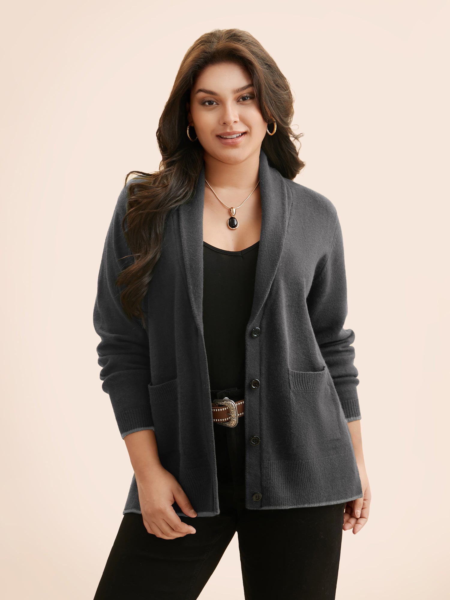 Supersoft Essentials Solid Shawl Collar Cardigan