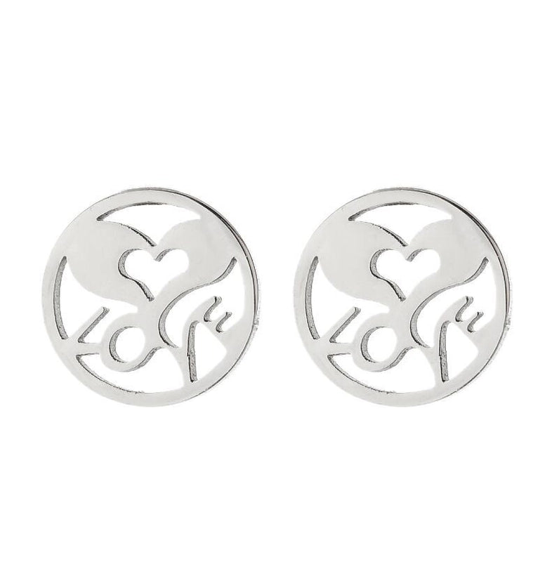 1 Pair Minimalist Heart Shape Plating 304 Stainless Steel 18K Gold Plated Earrings