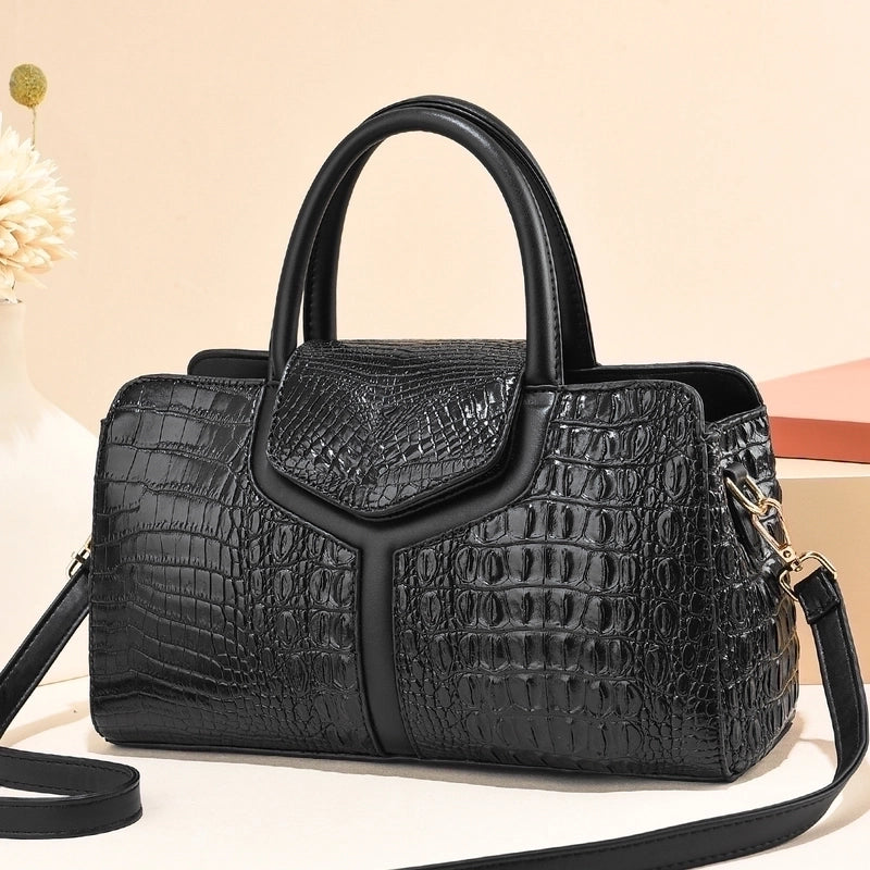 Women's Pu Leather Crocodile Vintage Style Streetwear Sewing Thread Pillow Shape Zipper Buckle Shoulder Bag Crossbody Bag Pillow Shape Bag