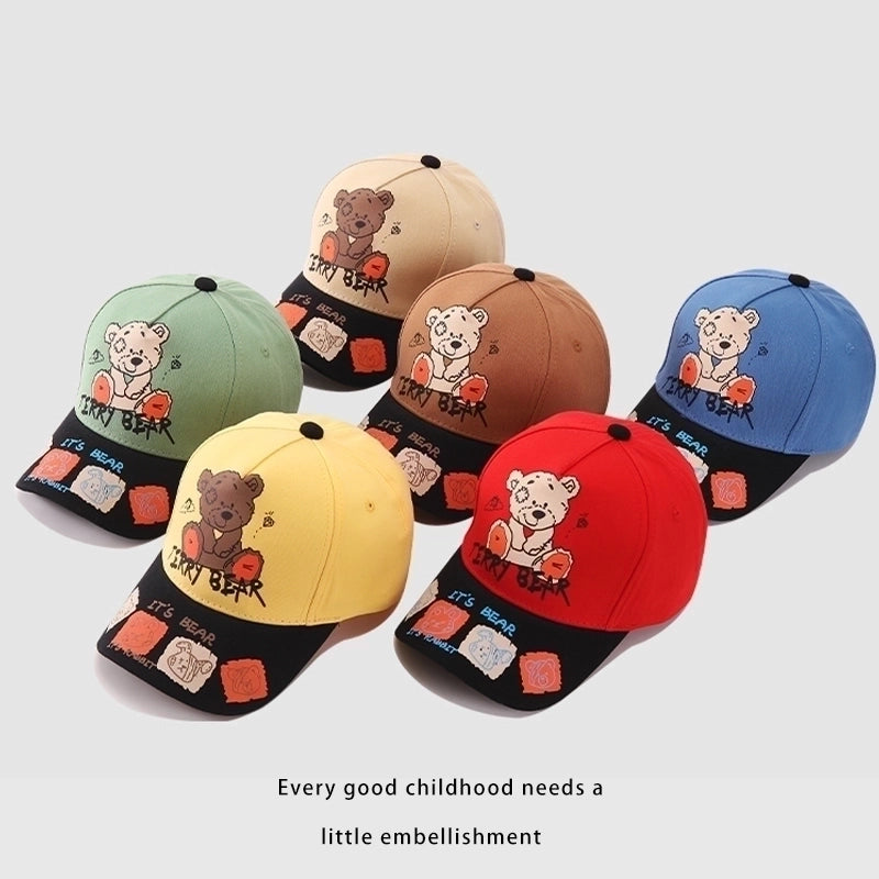 Children Unisex Casual Cute Letter Bear Baseball Cap