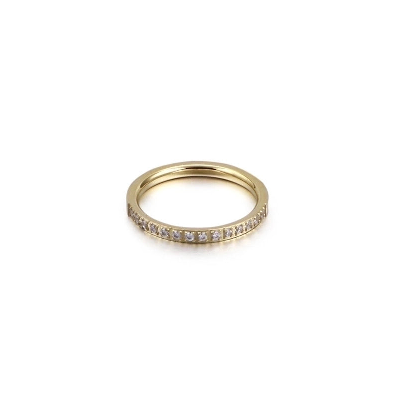 Simple Fashion Single Row Zircon Creative Jewelry Stainless Steel Ring