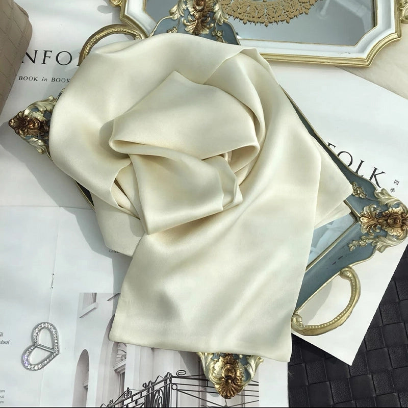 Women's Minimalist Classic Style Color Block Silk Silk Scarf