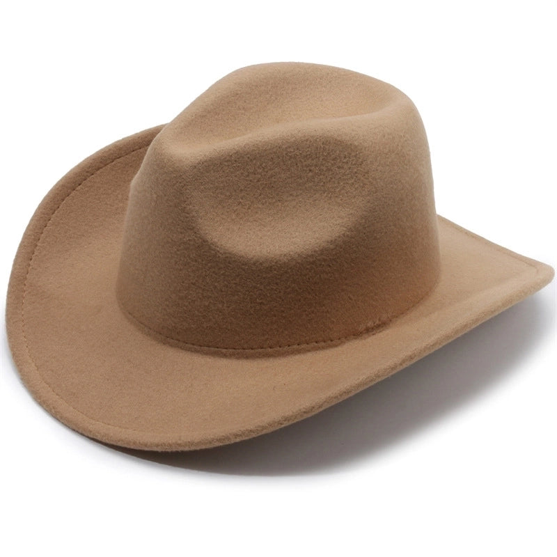 Ethnic Style Topper Hat Western Cowboy Hat Tibetan Tibetan Performance Hat Woolen Hat Central Retro Woolen Hat