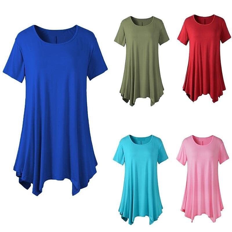 🔥Women's Summer Mid-length Short-sleeved T-shirt Loose Round Neck