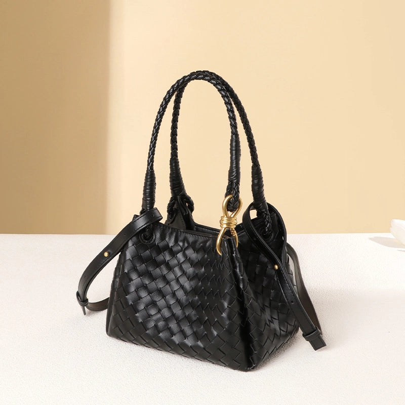 Women's Medium Pu Leather Solid Color Elegant Streetwear Square Magnetic Buckle Tote Bag