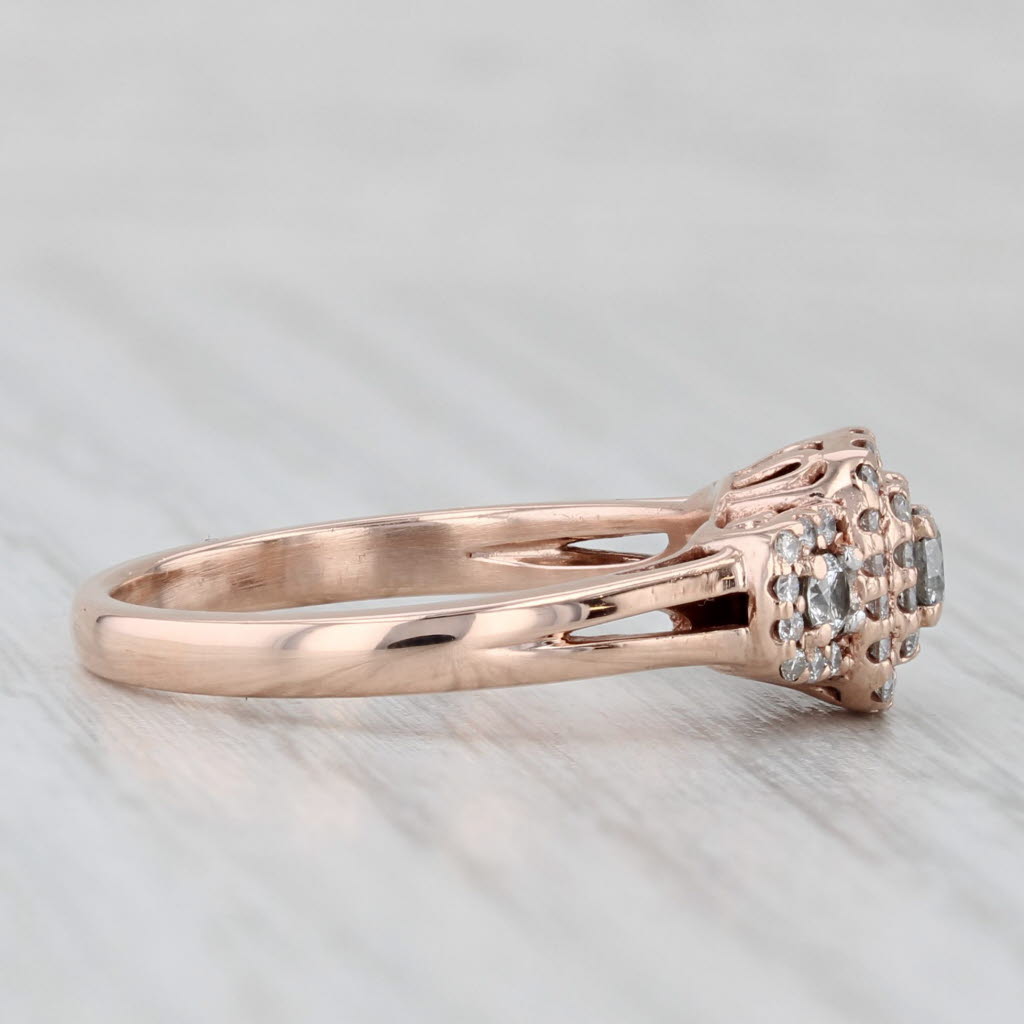 0.50ctw Diamond Halo Engagement Ring 10k Rose Gold Size 7