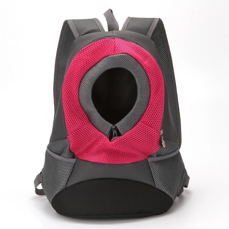 Minimalist Pu Leather Canvas Net Color Block Pets Backpack