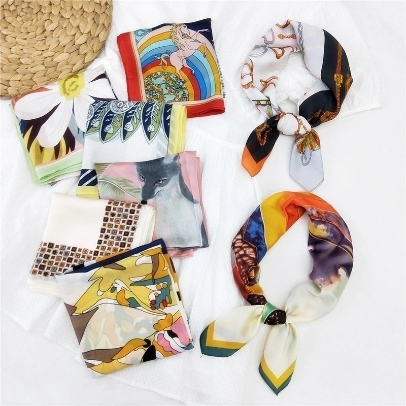 70 Small Square Scarf Silk Scarf Women Summer Neck Scarf Neck Protector Thin Scarf