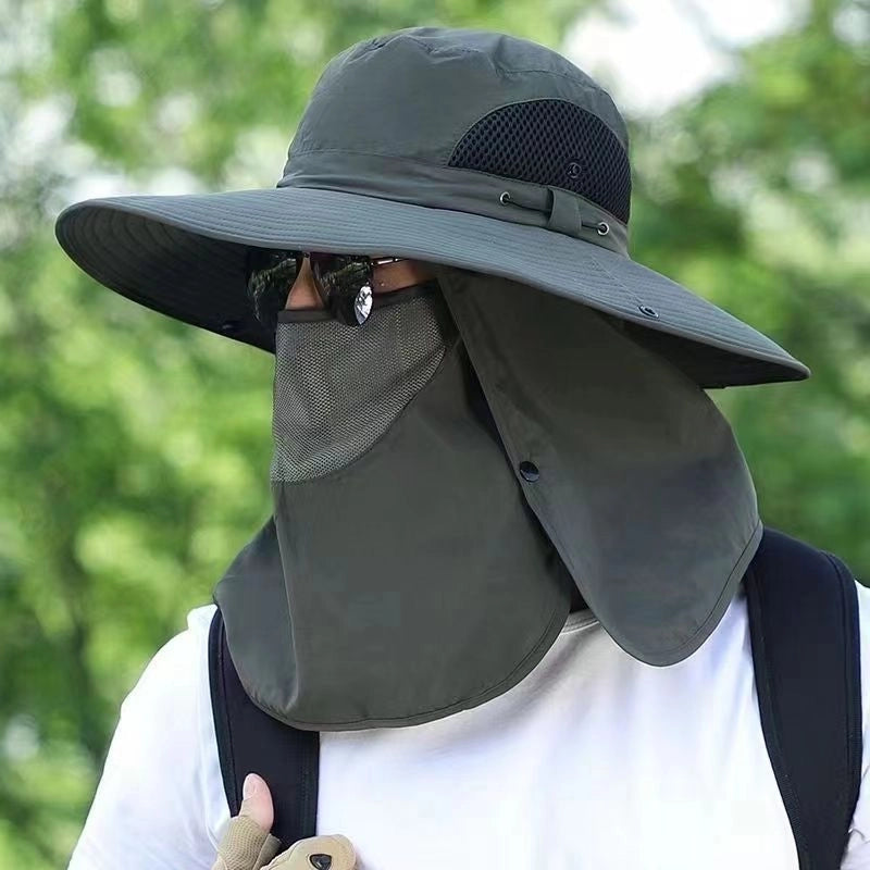 Men's New Sun Hat Removable Sun Protection Big Rim Summer Mountaineering Fishing Hat Outdoor UV Protection Sun Hat
