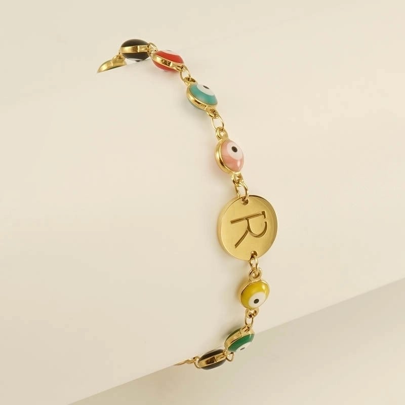 Titanium Steel Gold Plated Minimalist Classic Style Letter Plating Bracelets