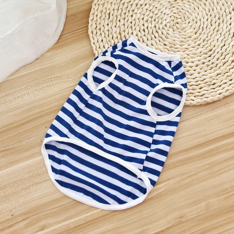 Minimalist Cotton Stripe Pet Clothing