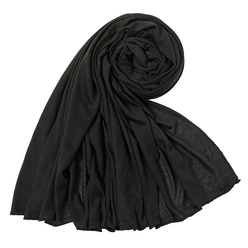 Women's Minimalist Solid Color Mercerized Cotton Winter Scarves