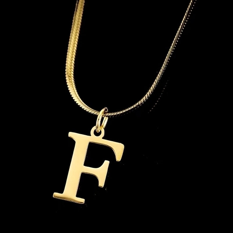 Minimalist Letter Titanium Steel Plating Necklace 1 Piece