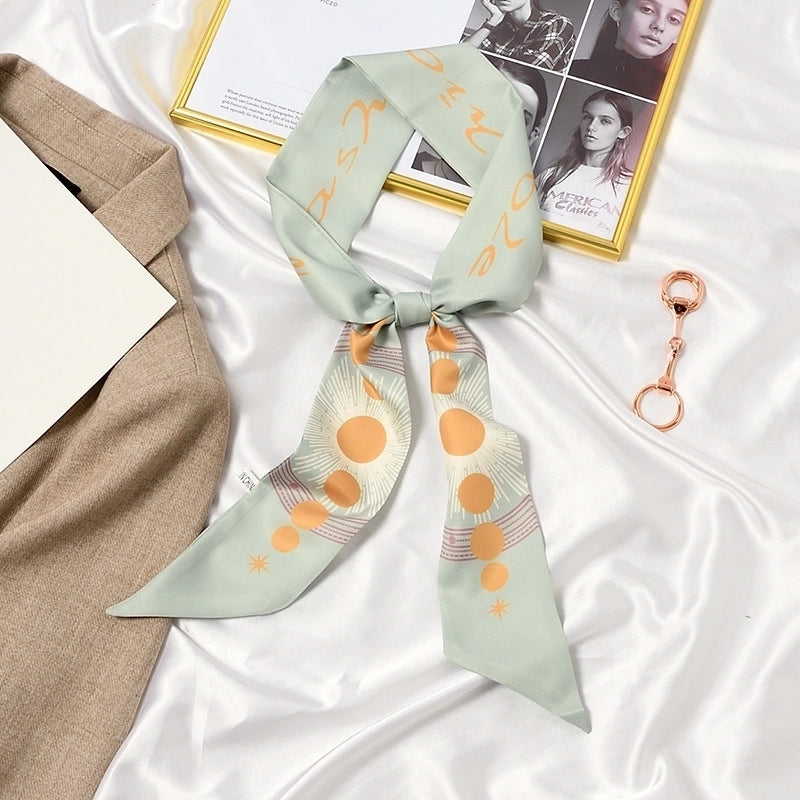 Women's Lady Geometric Satin Silk Scarf