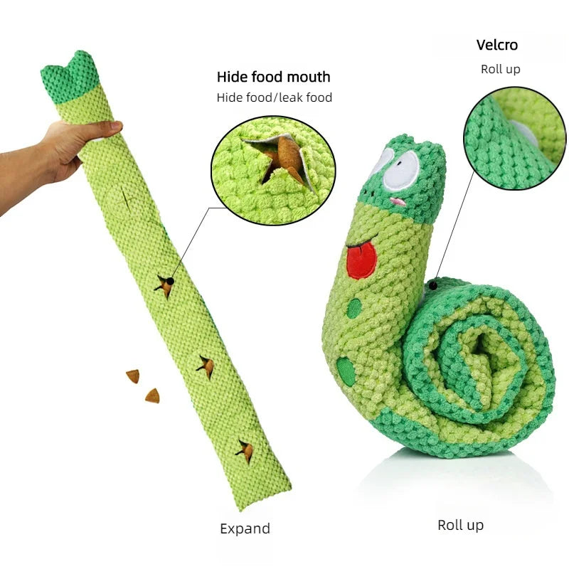 Indestructible Snail Dog Puzzle Feeder - Interactive & Squeaky Pet Toy