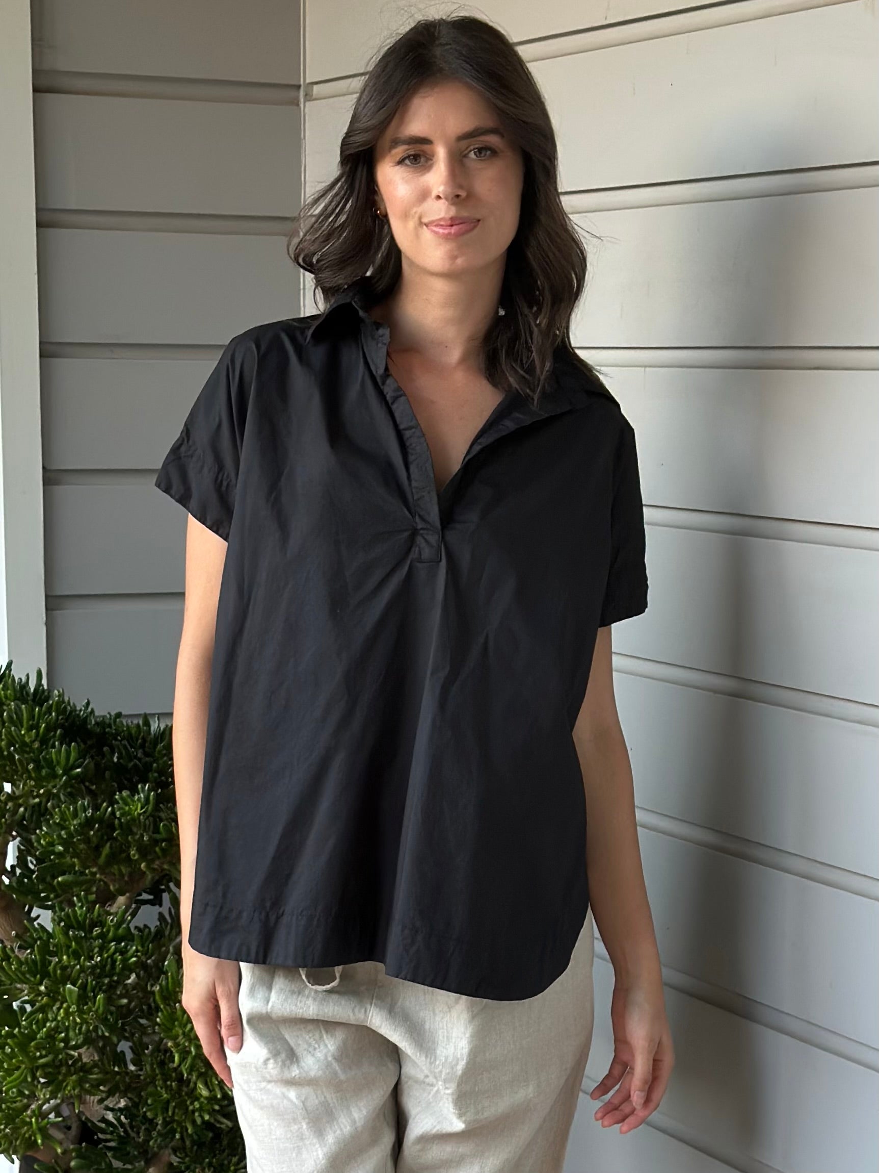 tara top - black cotton