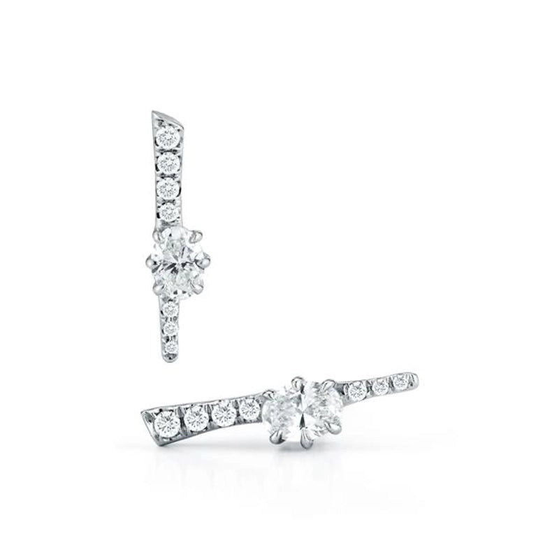 Minimalist Geometric Plating Inlay Copper Zircon Ear Studs