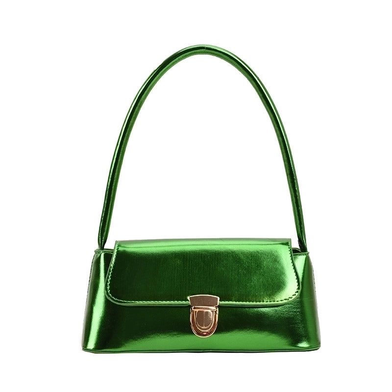 Women's Small All Seasons Pu Leather Solid Color Basic Streetwear Square Lock Clasp Shoulder Bag Square Bag Underarm Bag