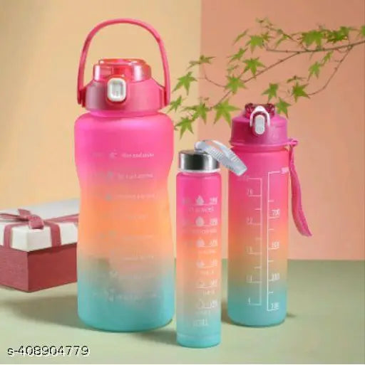 3 In 1 Motivational Water Bottles With Time Marker