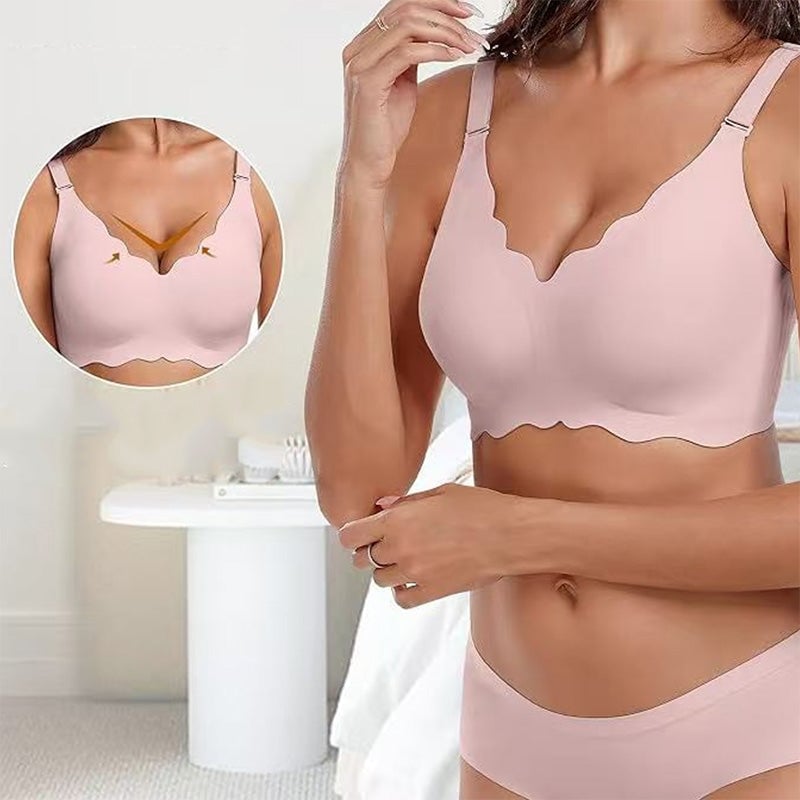Reggiseno push-up senza ferretto con scollo a V profondo