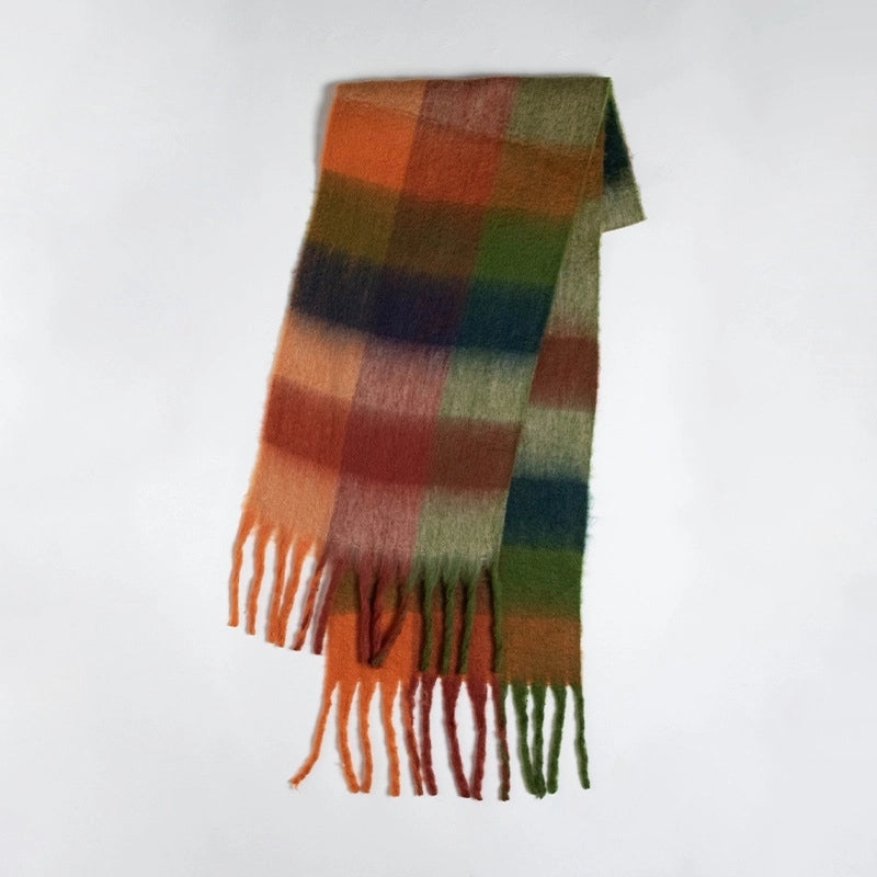 Women's Sweet Color Block Polyester Scarf