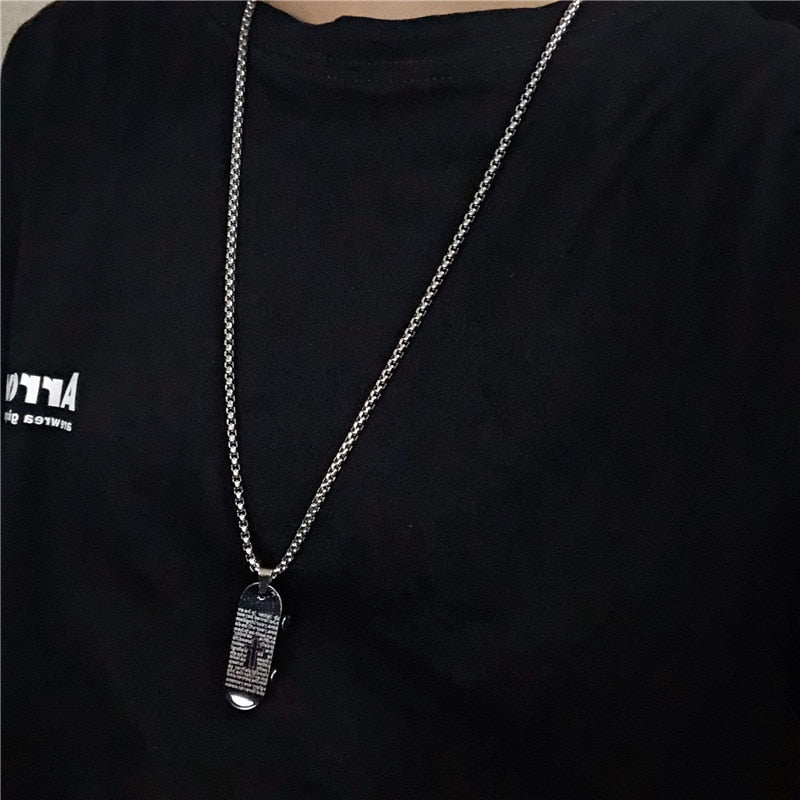 Steel Skateboard Necklace